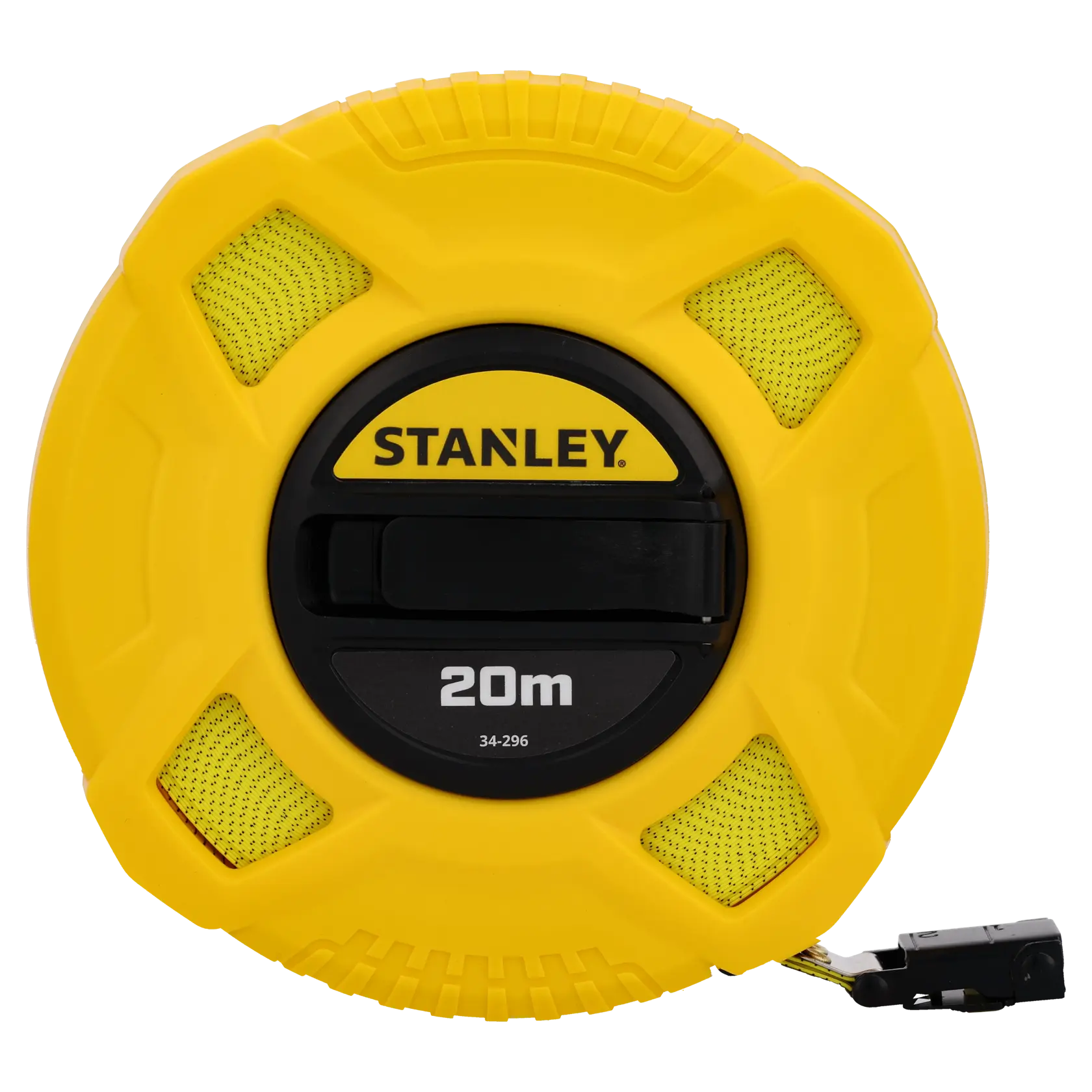 STANLEY 0-34-296 metro a nastro aperto giallo 20m, vista frontale su sfondo bianco.