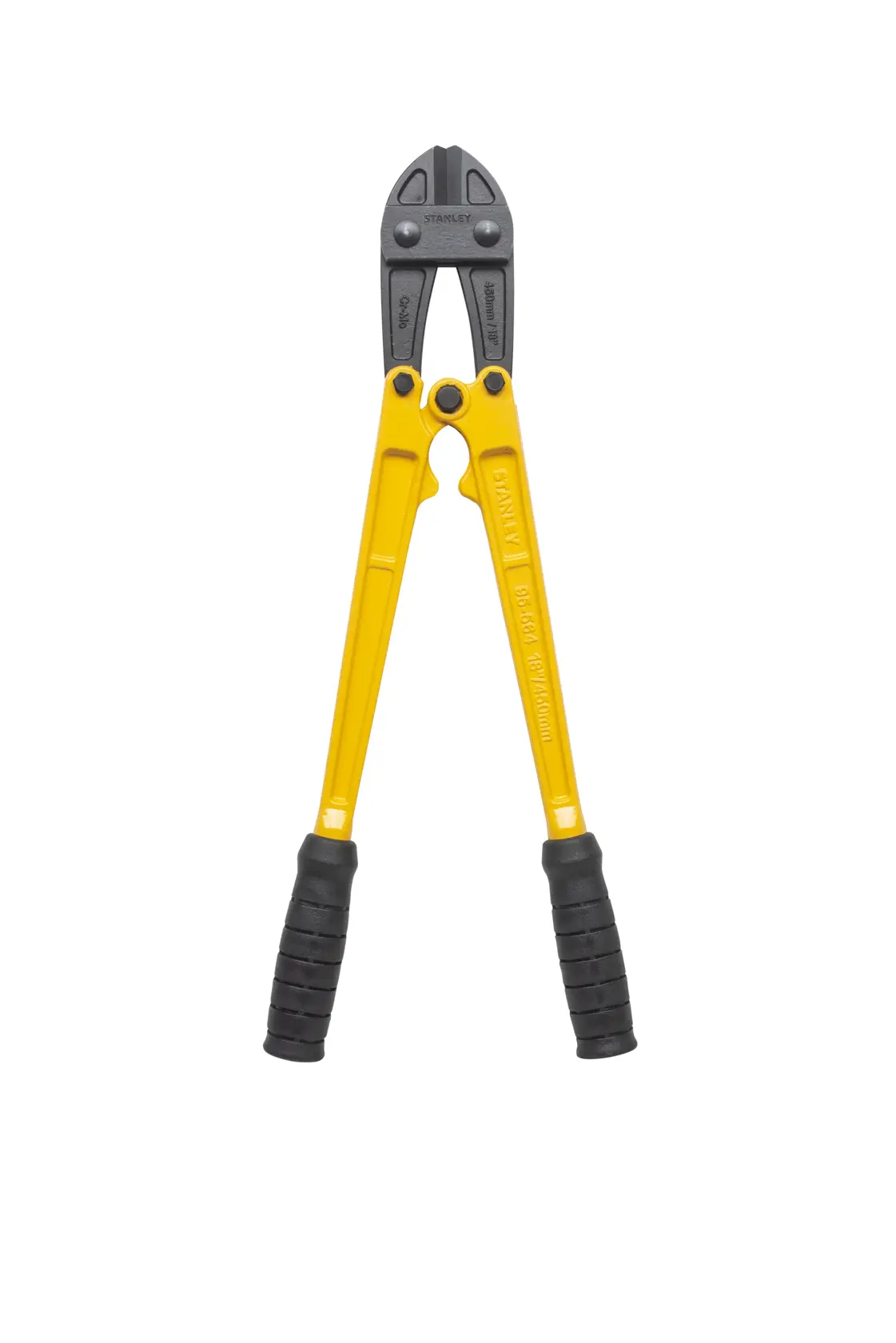 STANLEY 1-95-564 tronchese per bulloni con manici gialli e impugnature nere, vista laterale, categoria fotografia.