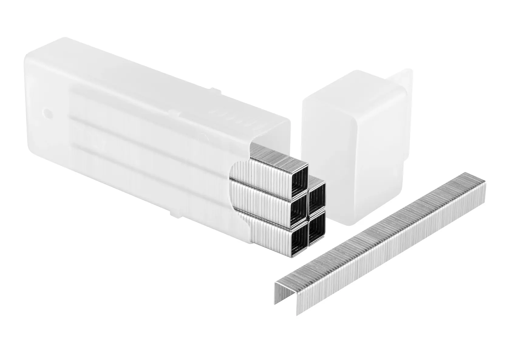 STANLEY 1-TRA706T graffette argentate, confezione a strisce, fotografia su sfondo bianco.
