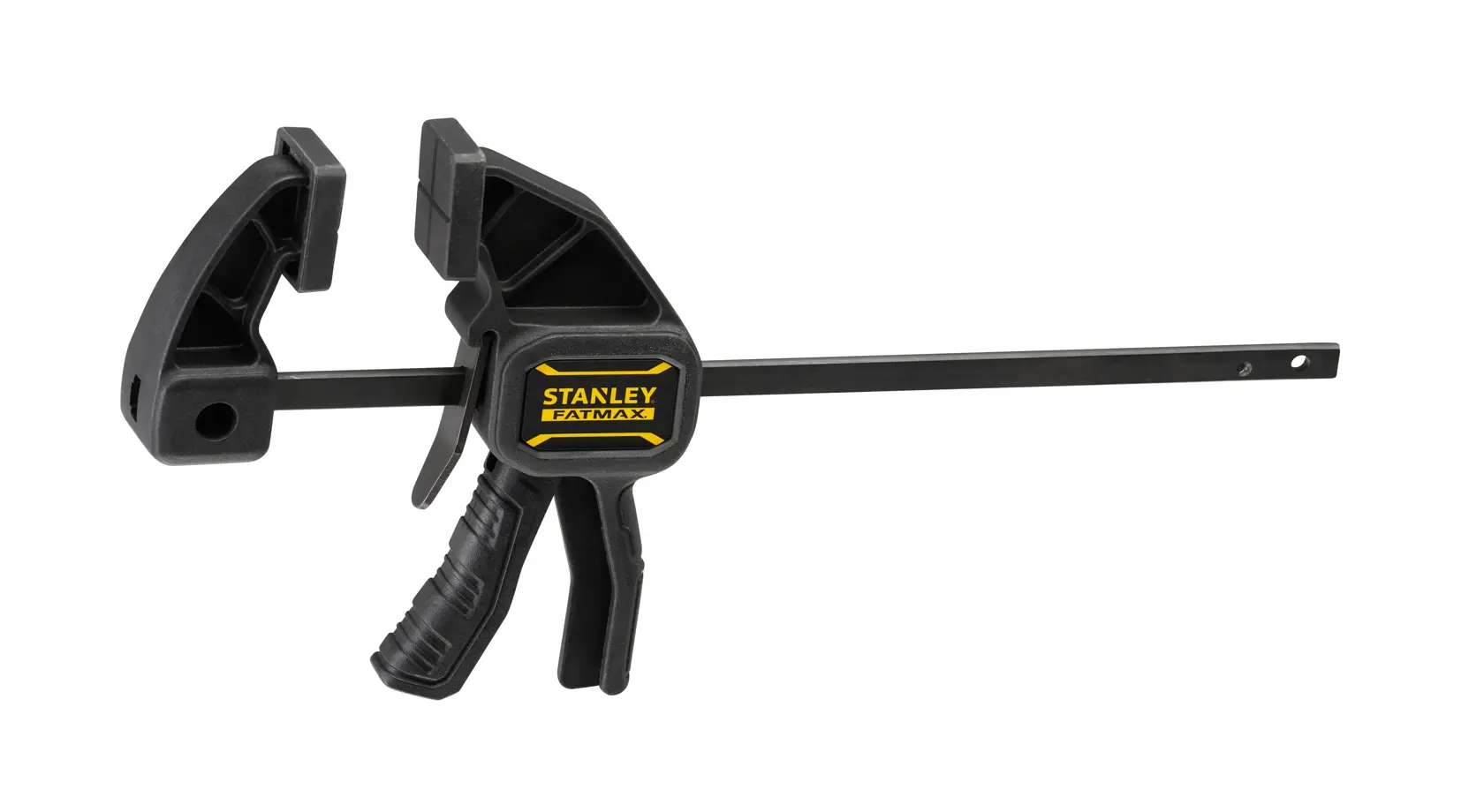 STANLEY FMHT0-83231 fotografia di morsetto FATMAX nero, angolo laterale su sfondo bianco.