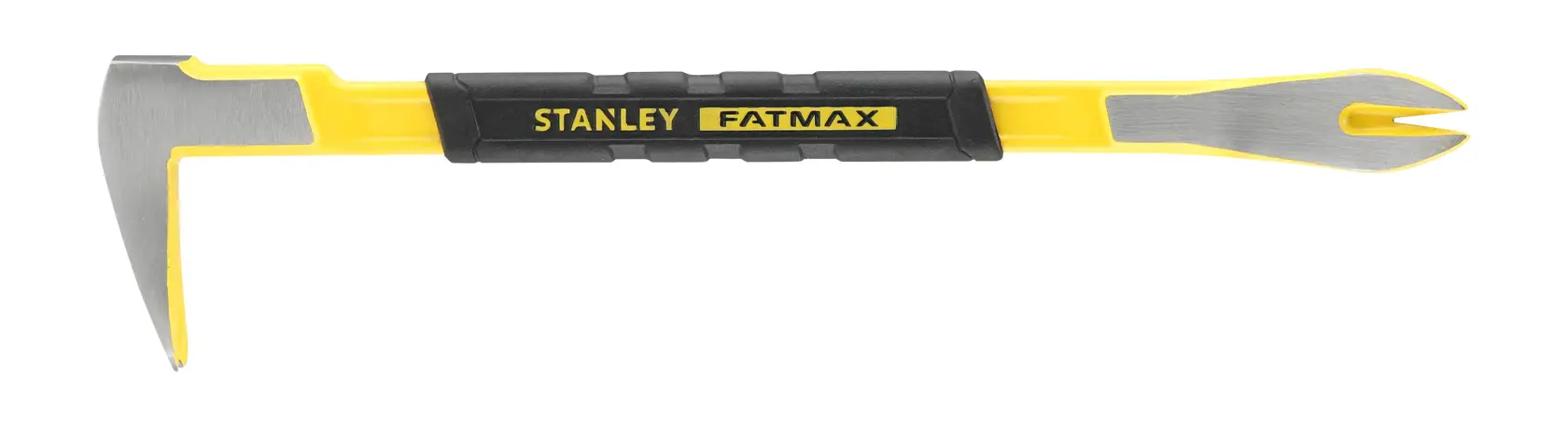 Barra di demolizione STANLEY FMHT1-55010 con manico giallo e impugnatura nera, vista laterale su sfondo bianco.