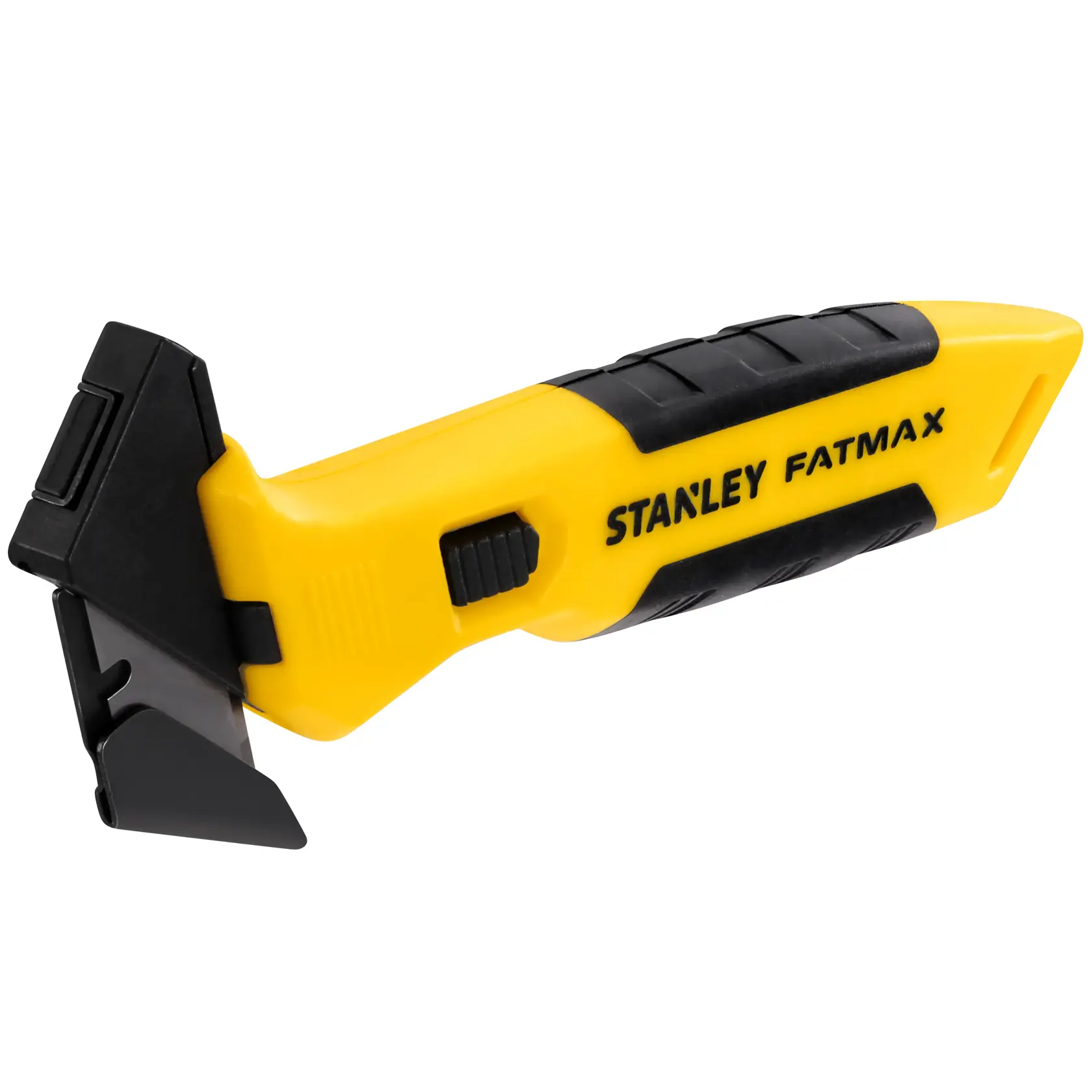 STANLEY FMHT10373-0 raschietto manuale FATMAX giallo e nero, manico ergonomico, vista laterale.