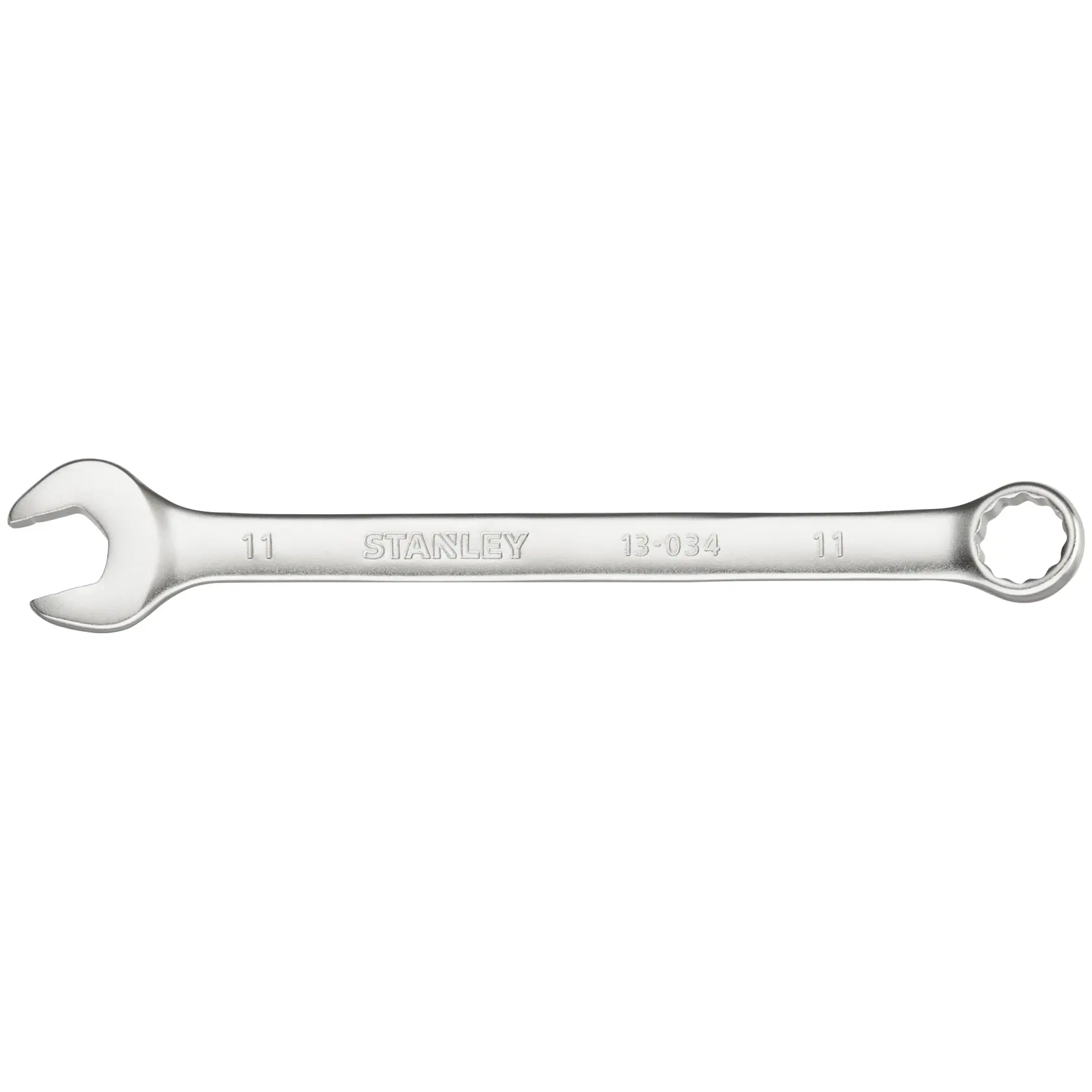 Chiave combinata STANLEY FMMT13034-0 finitura argento, vista frontale su sfondo bianco.