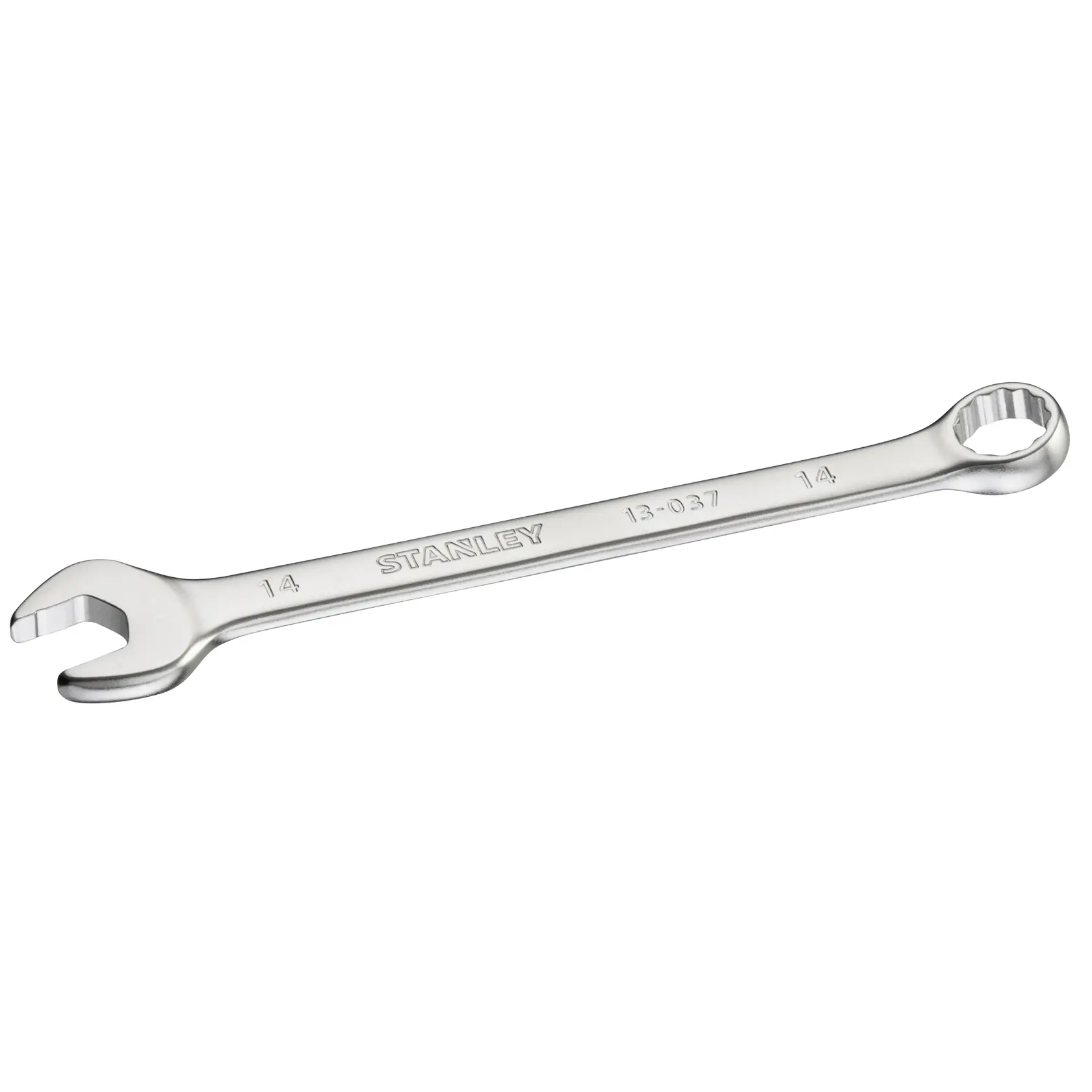 Chiave combinata STANLEY FMMT13037-0, argento, 14 mm, prodotto angolato su sfondo bianco.