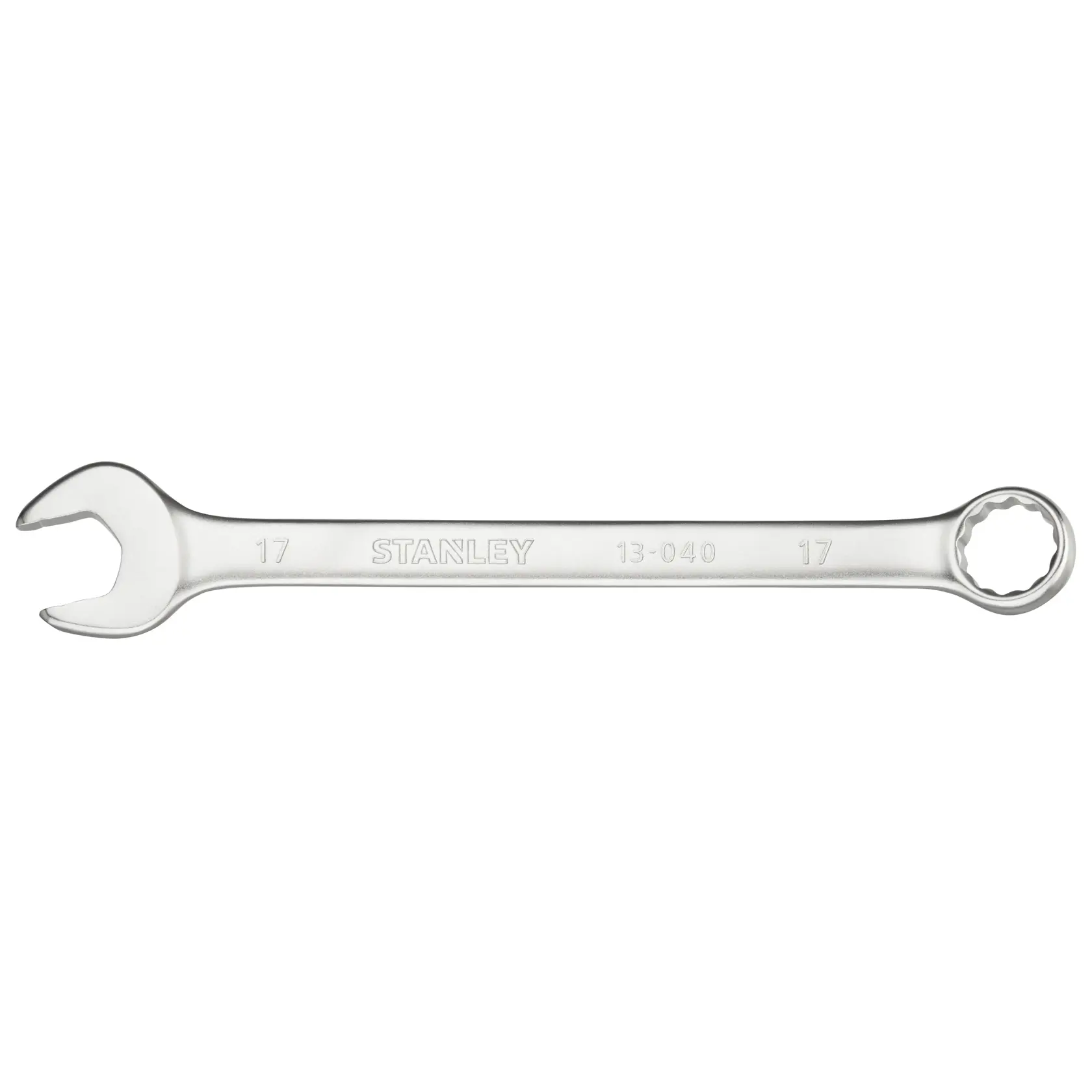 Foto di chiave combinata STANLEY FMMT13040-0, finitura argento, vista frontale su sfondo bianco.