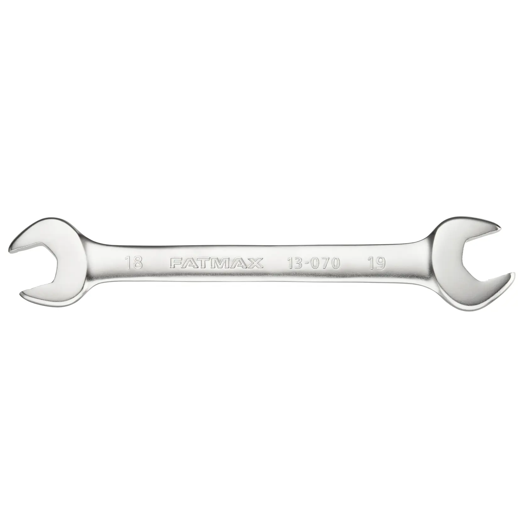 STANLEY FMMT13070-0 FatMax chiave doppia aperta 18mm e 19mm, foto del prodotto su sfondo bianco.