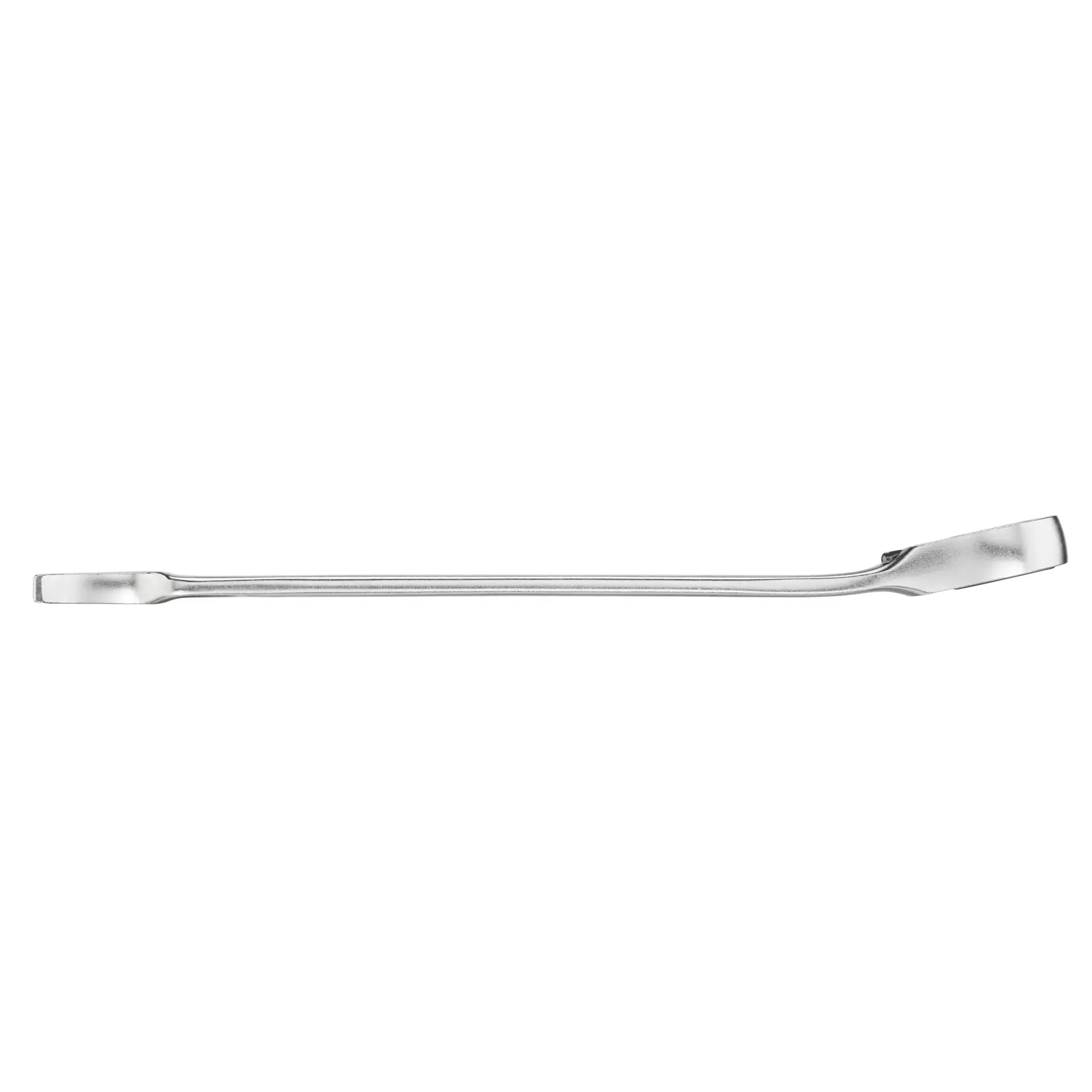 STANLEY FMMT13083-0 piede di porco con finitura cromata, vista laterale, estremità curve e fusto piatto.