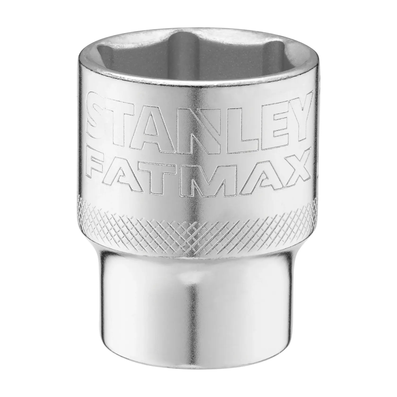 STANLEY FMMT17243-0 bussola cromata, presa zigrinata, marchio FATMAX, vista frontale su sfondo bianco.