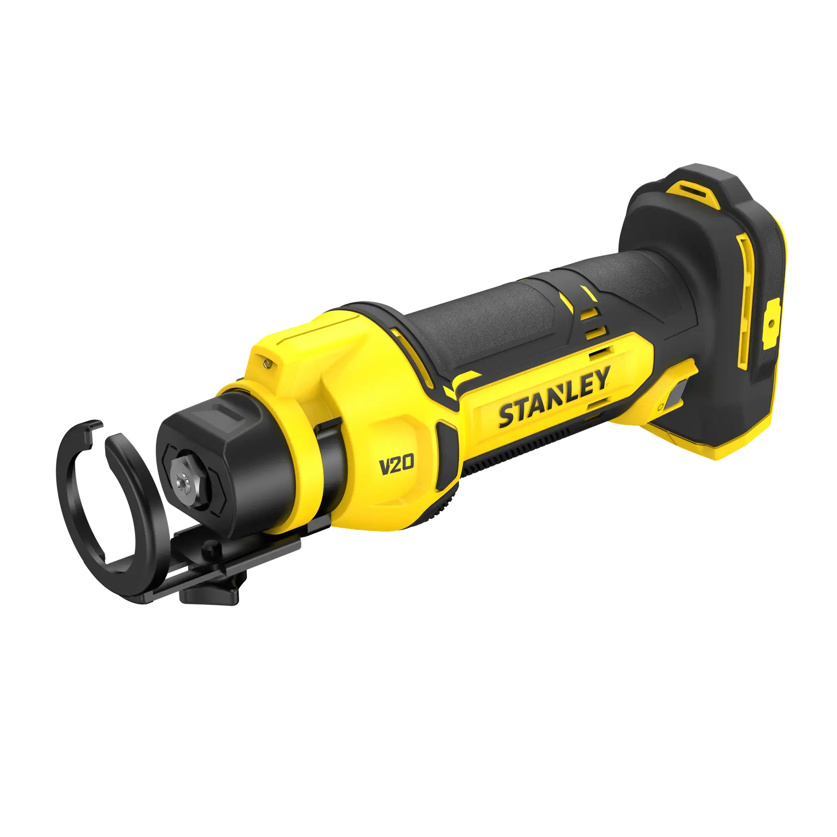 STANLEY SFMCE200B fotografia di utensile rotante senza fili giallo e nero, angolato su sfondo bianco.