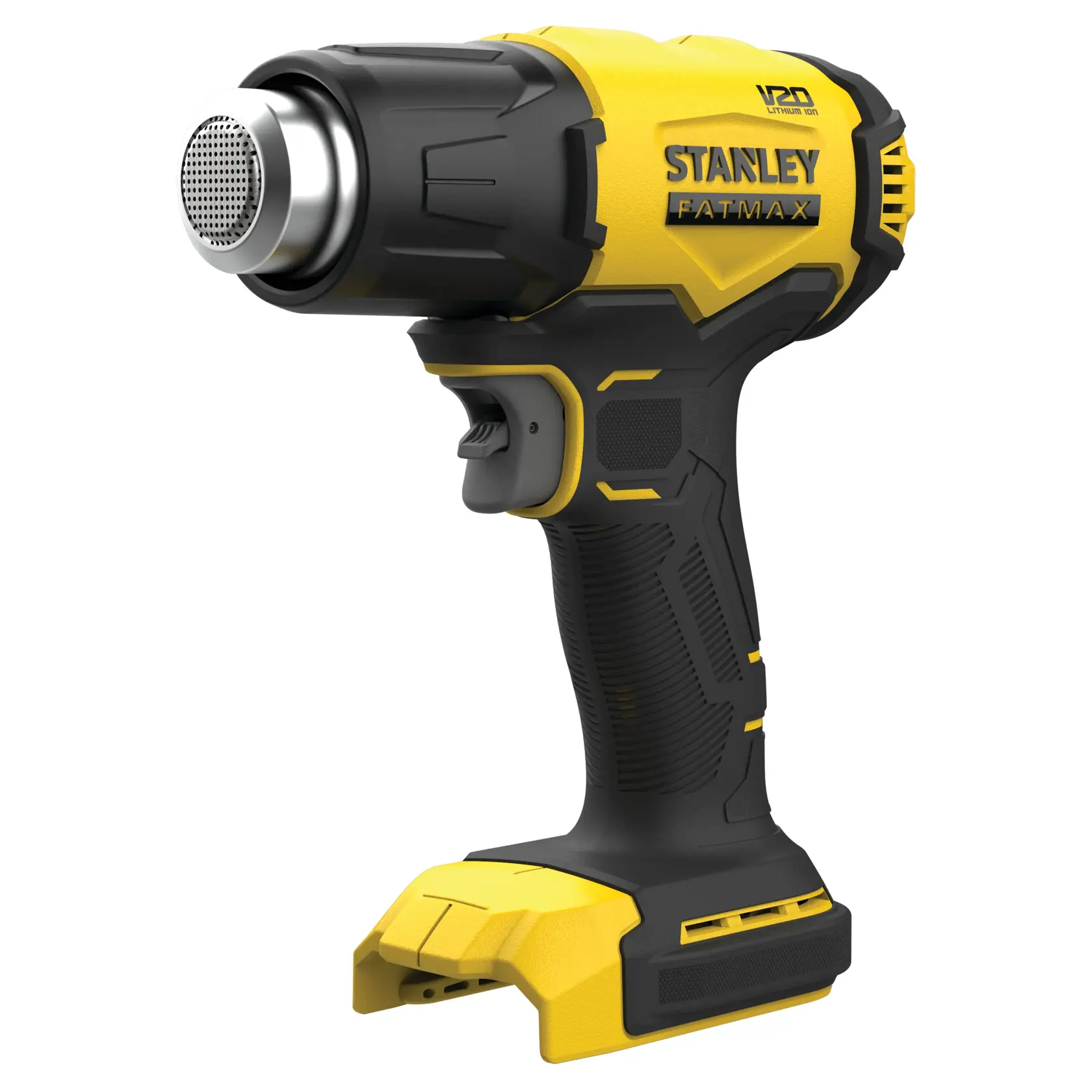 STANLEY SFMCE530B pistola termica senza fili, gialla e nera, foto laterale su sfondo bianco