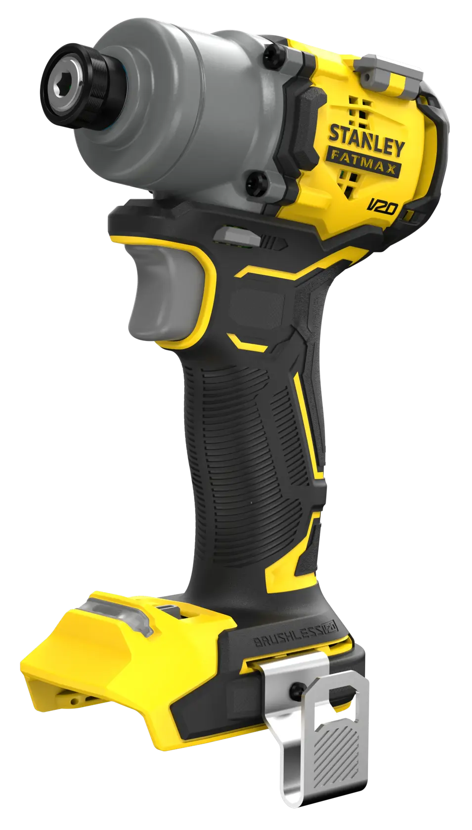 STANLEY SFMCF830B avvitatore a impulsi brushless giallo e nero, angolo frontale sinistro, prodotto fotografia.
