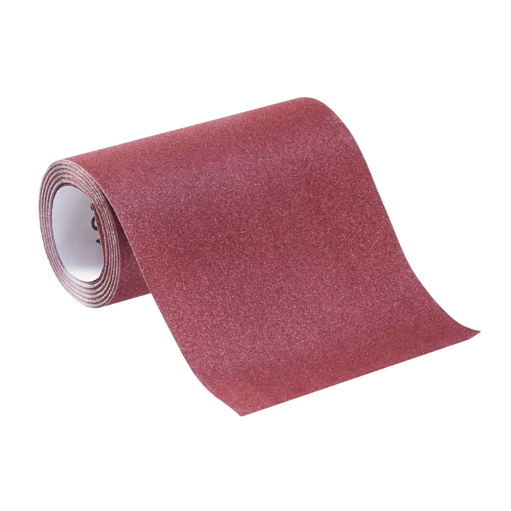 STANLEY STA31441 fotografia di rotolo di carta abrasiva rossa, angolato su sfondo bianco.