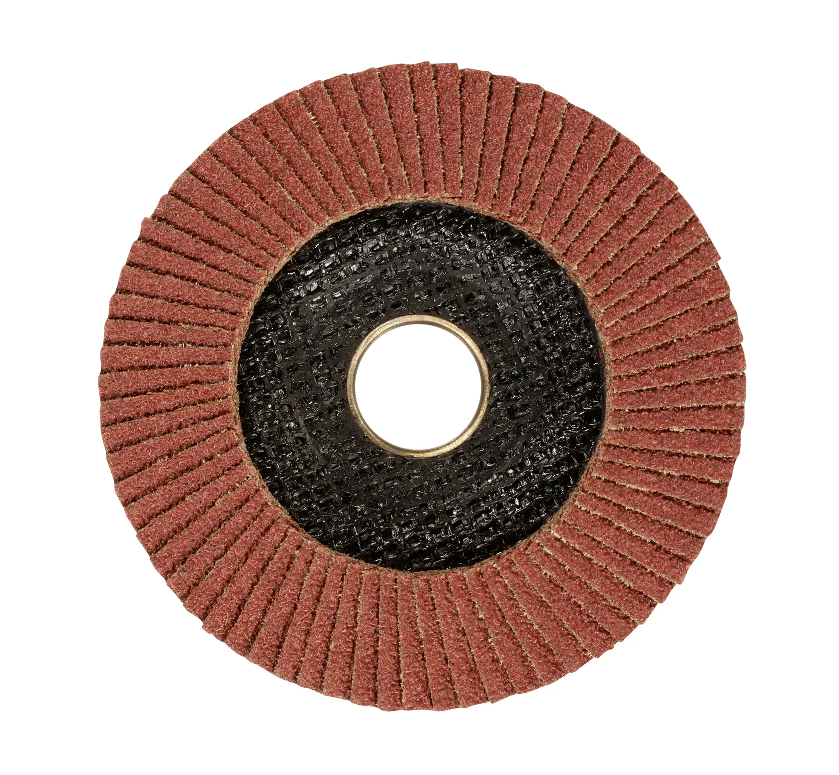 STANLEY STA32107 disco lamellare con lamelle abrasive rosse, vista frontale, fotografia su sfondo bianco.