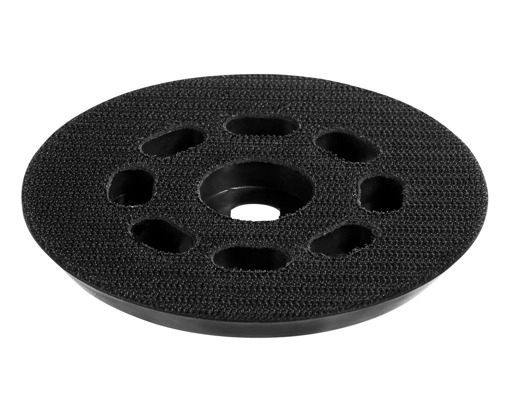 STANLEY STA32312 tampone abrasivo con più fori, fotografato da un'angolazione su sfondo bianco.
