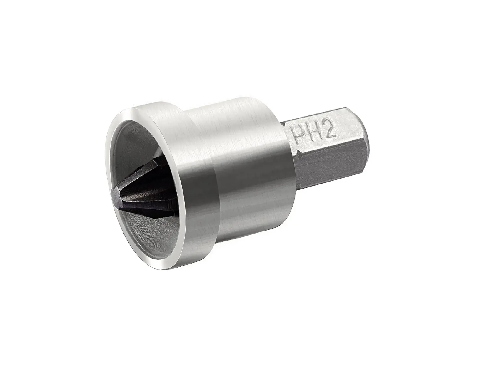 STANLEY STHT0-16137 punta per cacciavite con collare in metallo, primo piano su sfondo bianco.