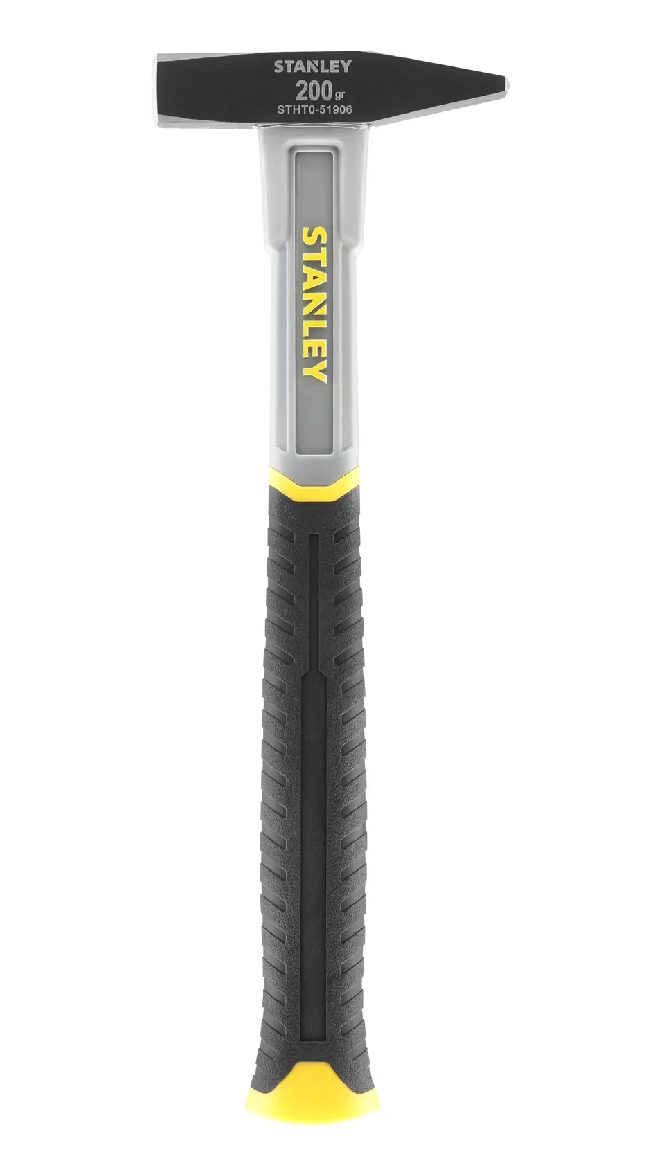 Martello STANLEY STHT0-51906 per scalpello, impugnatura nera e gialla, vista frontale su sfondo bianco.