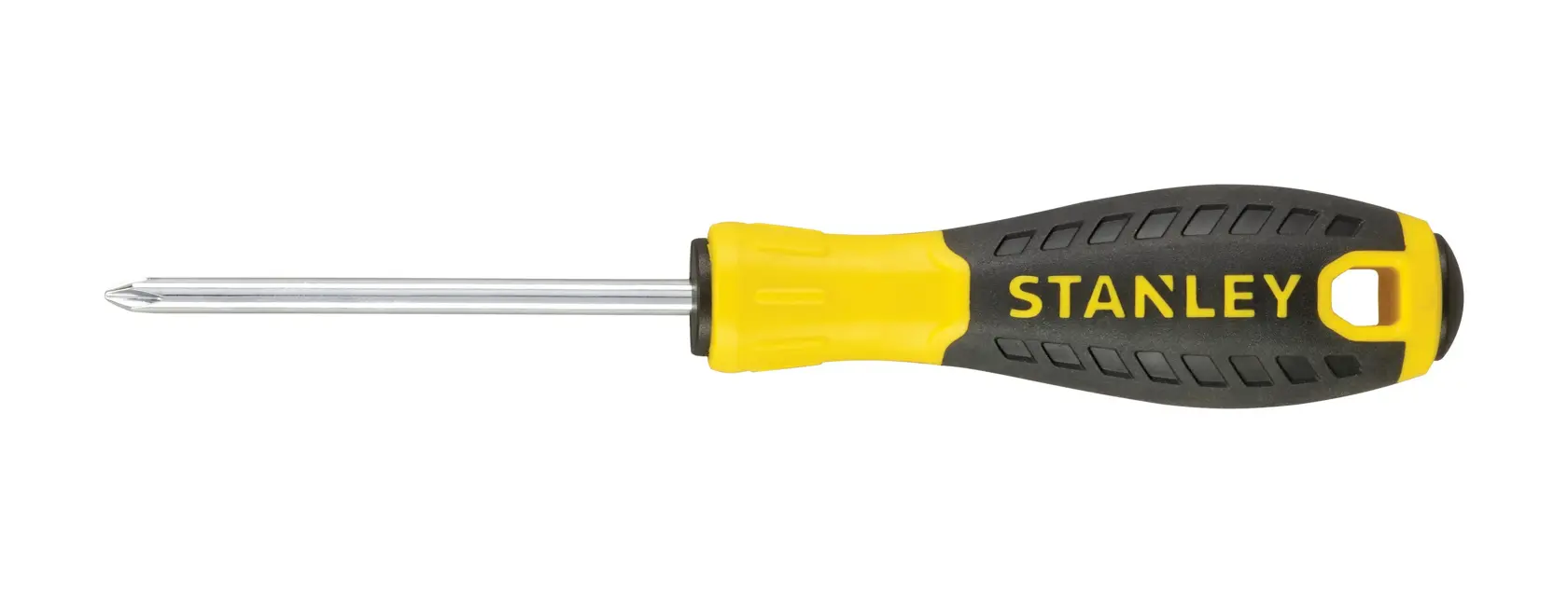 STANLEY STHT0-60308 cacciavite Phillips con manico giallo e nero, vista laterale, fotografia del prodotto.