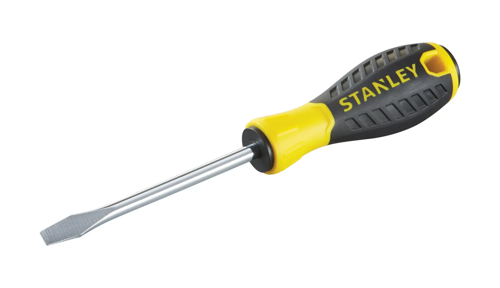 STANLEY STHT0-60389 cacciavite a taglio, impugnatura gialla e nera, foto laterale.