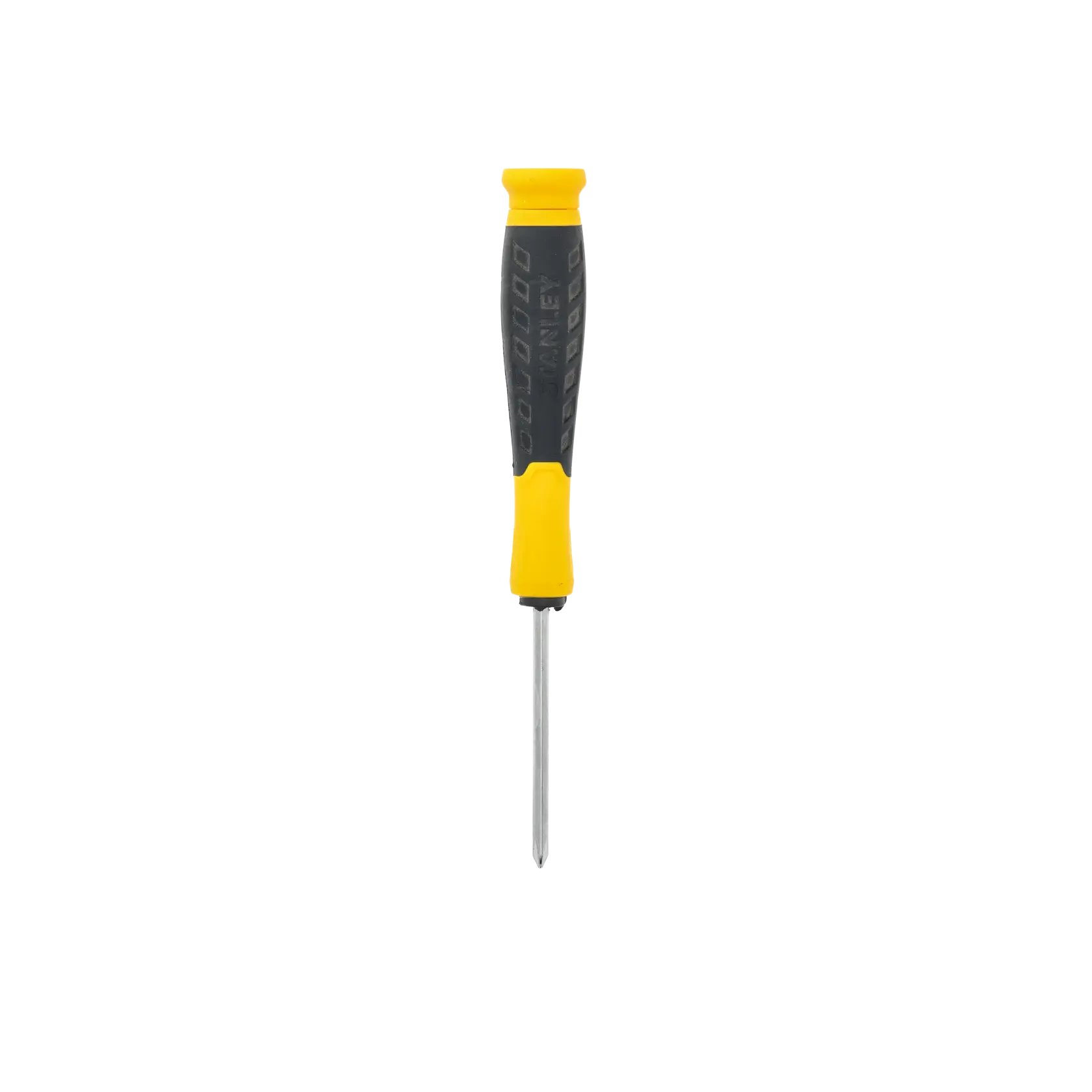STANLEY STHT1-60280 cacciavite Phillips di precisione con manico giallo e nero, vista frontale su sfondo bianco.
