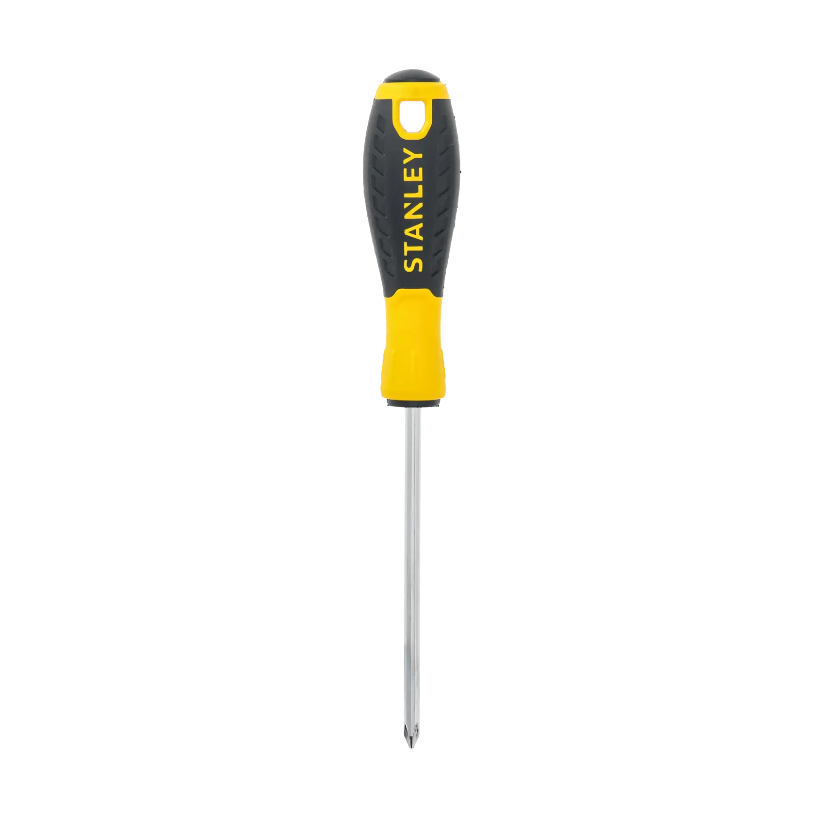 Foto del cacciavite Phillips STANLEY STHT1-60308 con manico giallo e nero, vista frontale su sfondo bianco.