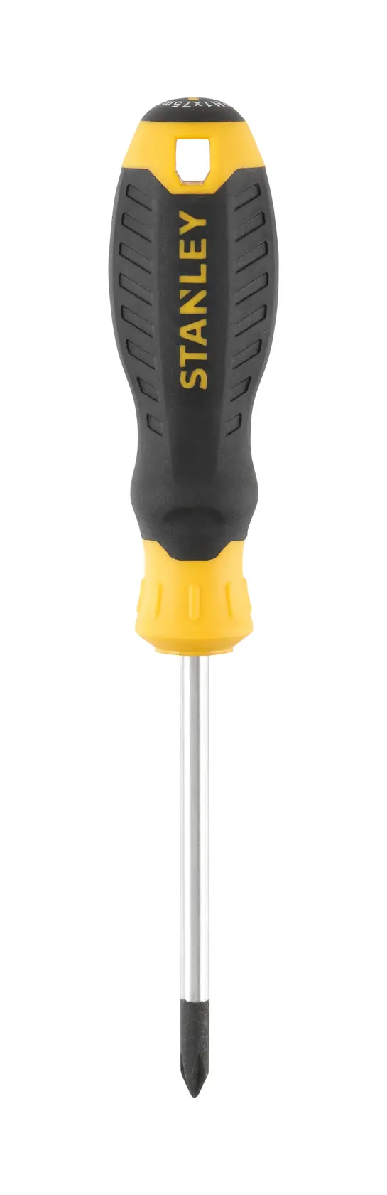 STANLEY STHT16155-0 cacciavite con manico giallo e nero, vista frontale, fotografia prodotto.