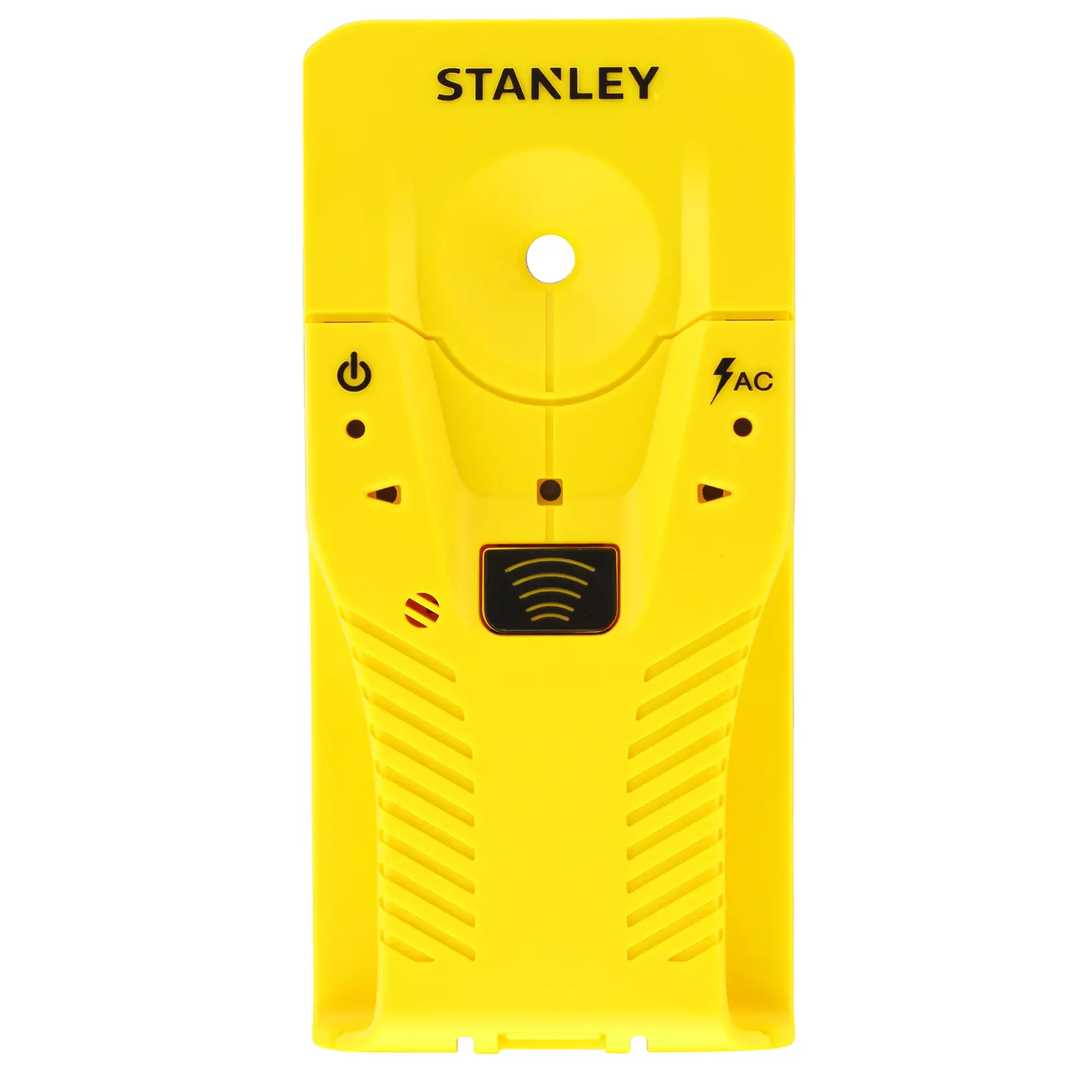 STANLEY STHT77587-0 cercastud giallo, vista frontale con pulsanti e simboli visibili.