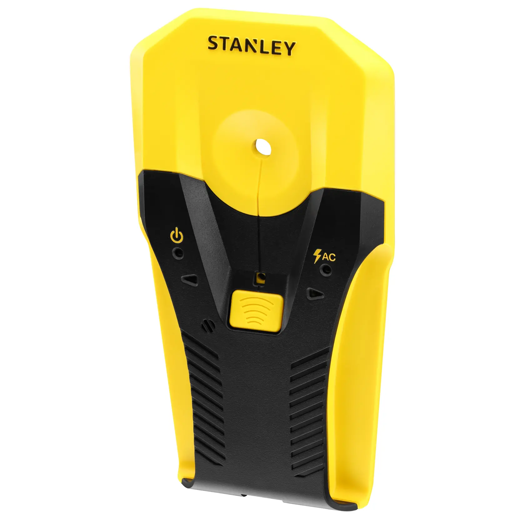 STANLEY STHT77588-0 cerca montanti giallo e nero, portatile, vista frontale, con indicatori di accensione e AC.