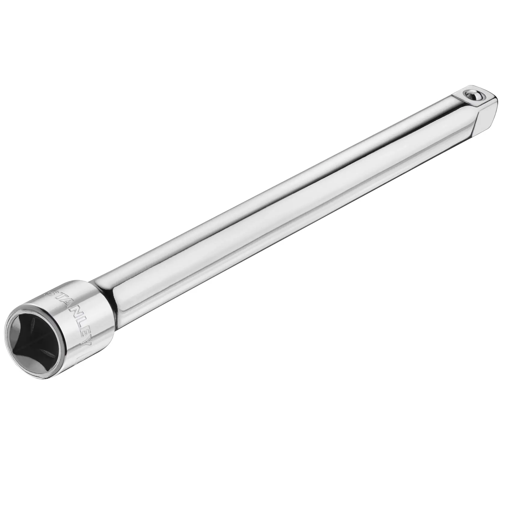 STANLEY STMT86407-0 barra di prolunga cromata per bussole, fotografia, angolo su sfondo bianco.