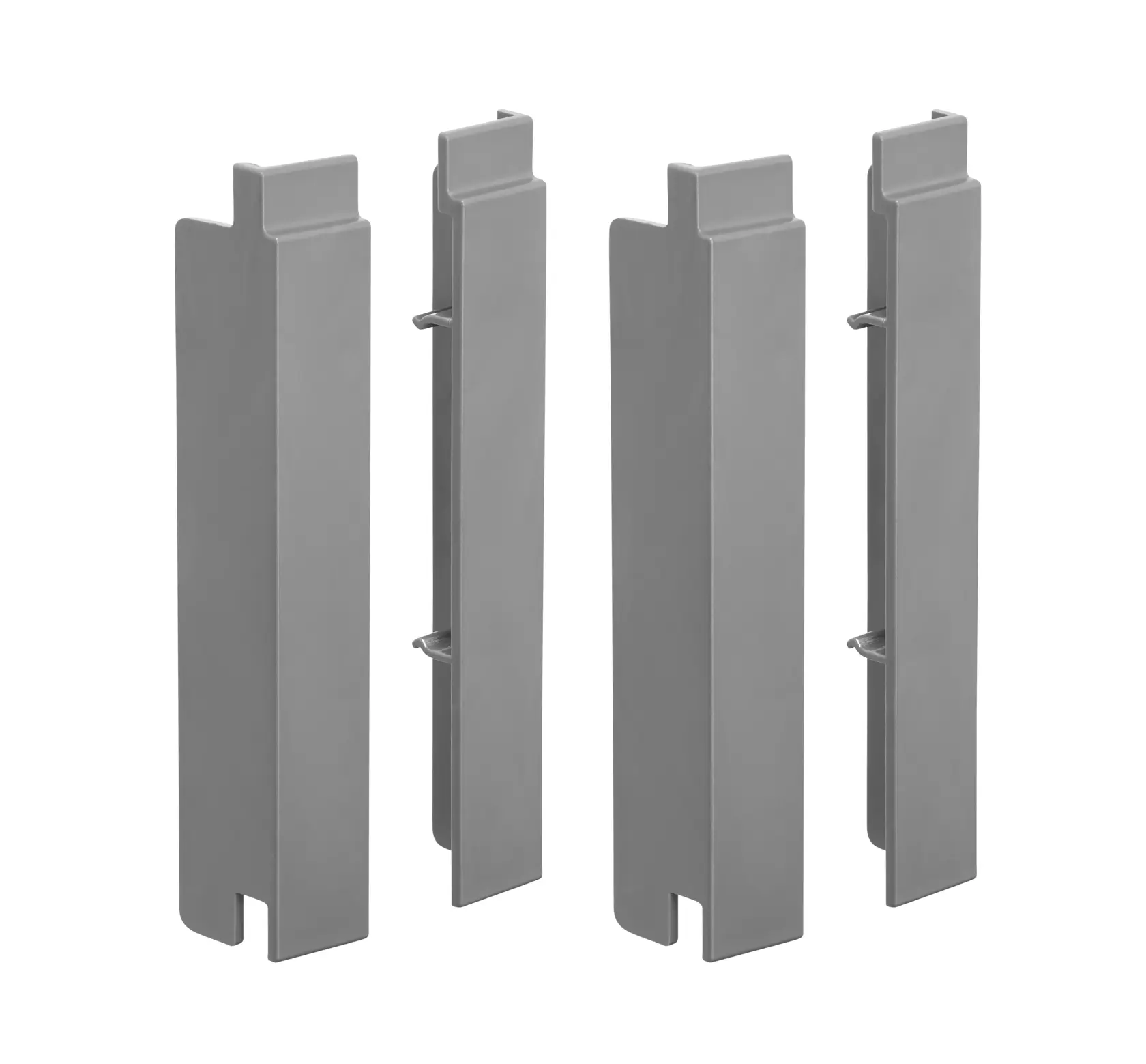 STANLEY STST82611-1 set di quattro pannelli divisori in metallo grigio, fotografia di prodotto, vista frontale su sfondo bianco.