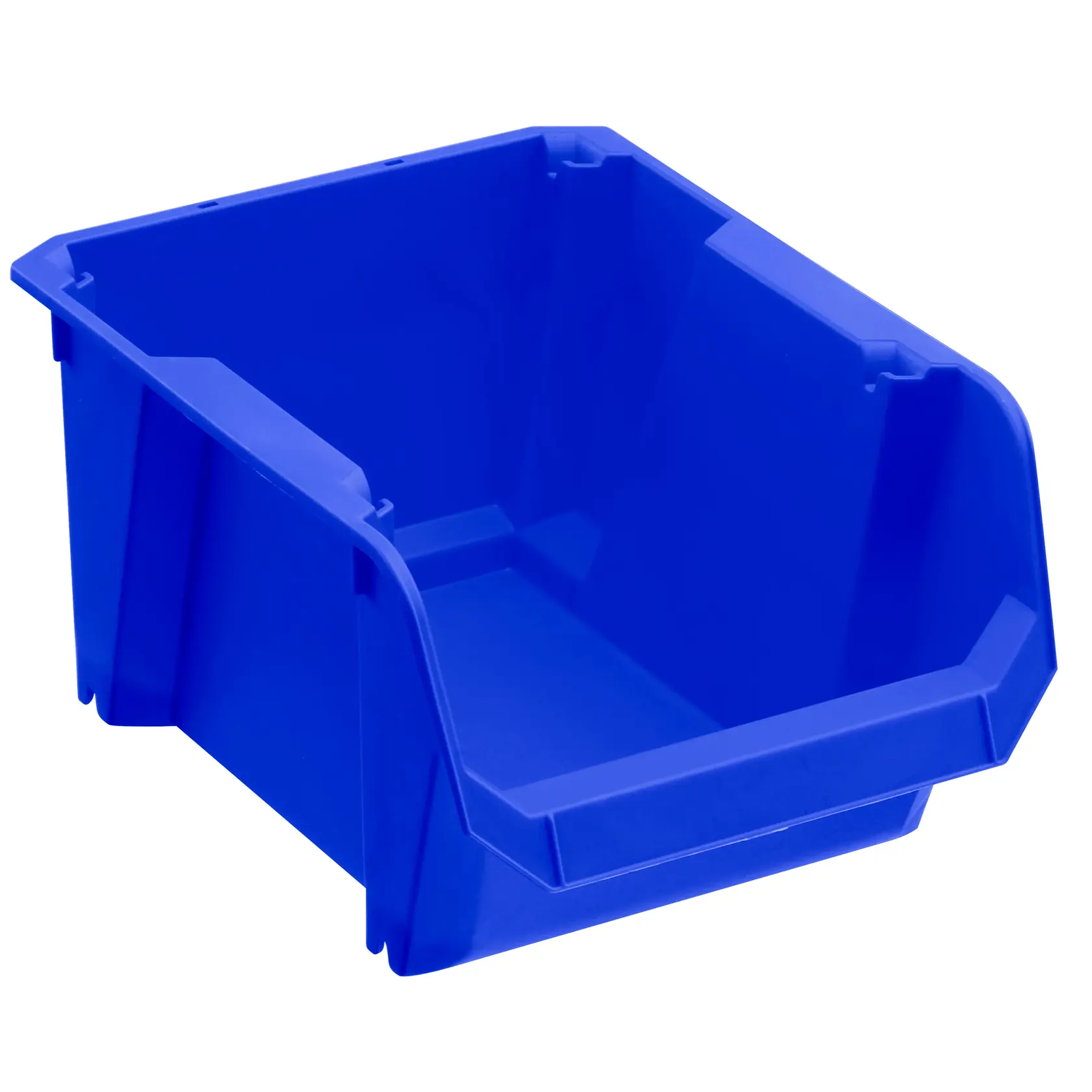 STANLEY STST82740-1 contenitore impilabile blu in plastica, vista frontale su sfondo bianco.