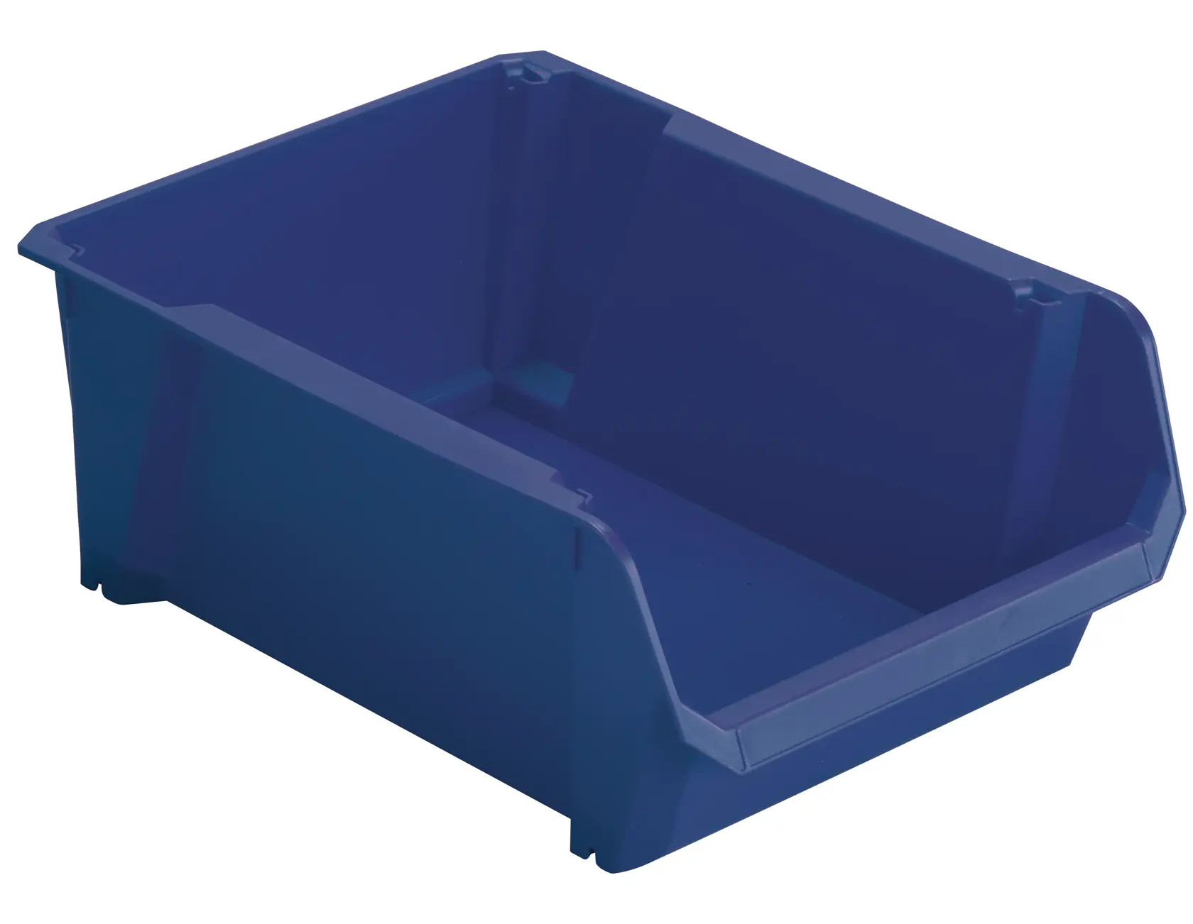 STANLEY STST82743-1 contenitore portaoggetti in plastica blu, fotografia, angolato su sfondo bianco.