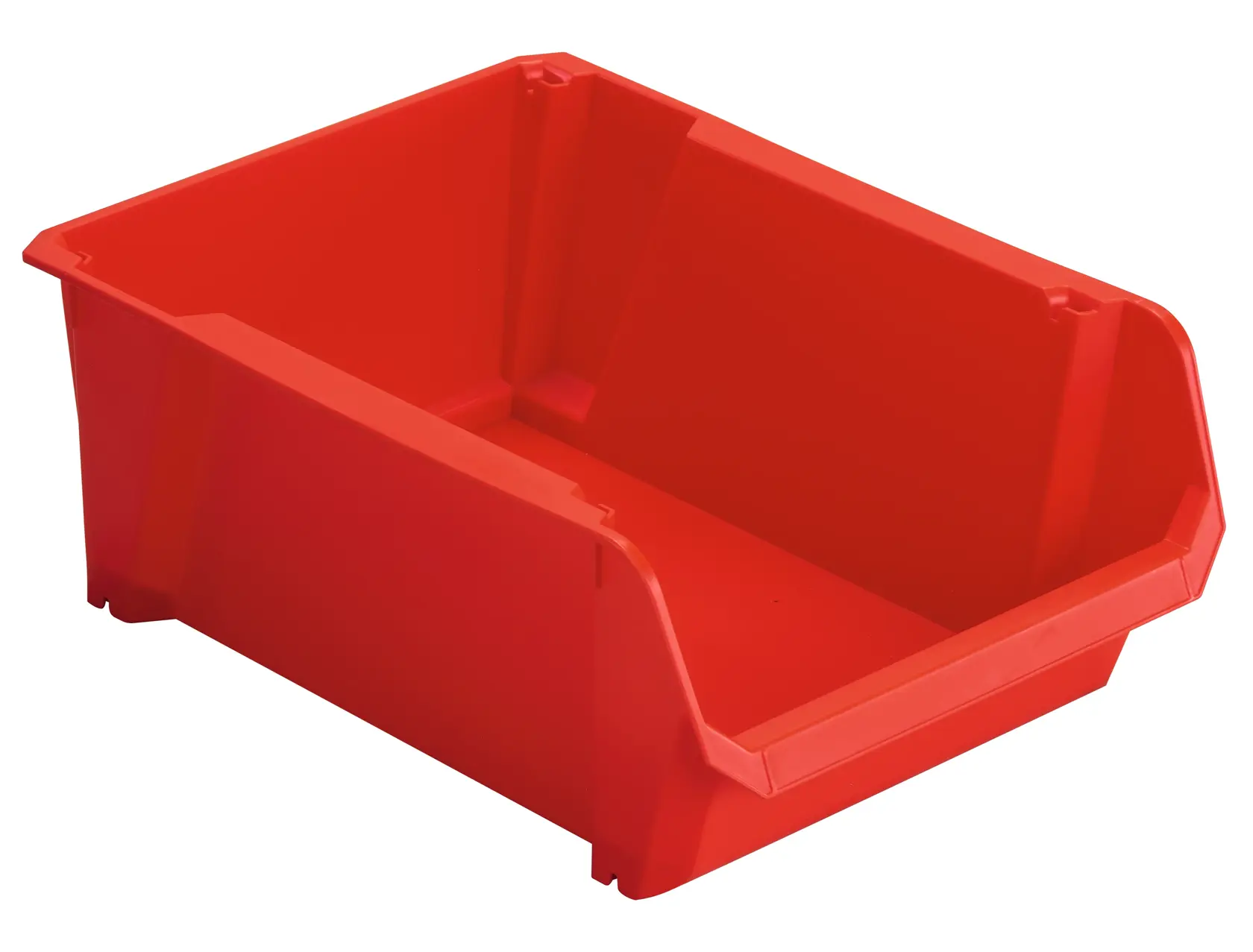STANLEY STST82745-1 contenitore di plastica rosso per l'immagazzinamento, vista frontale angolata.