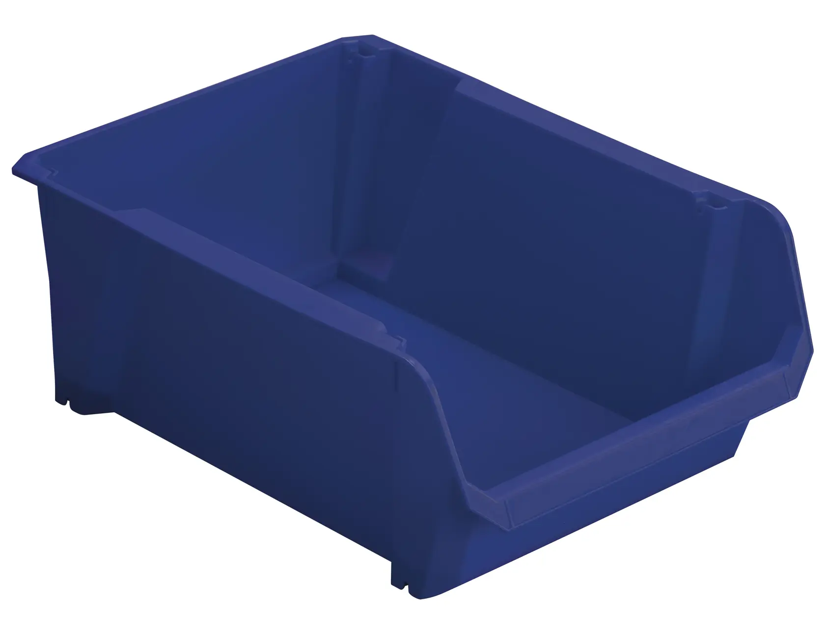 STANLEY STST82746-1 contenitore di plastica blu, vista frontale angolata, per organizzare piccoli pezzi.