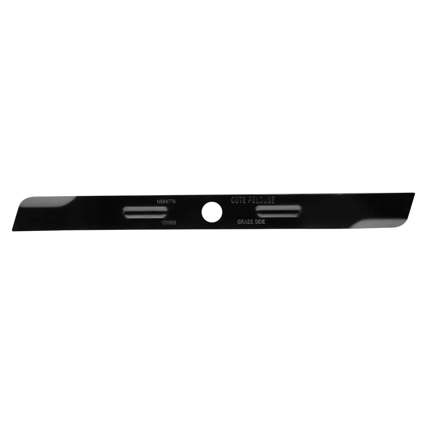 STANLEY STZMW353 lama per tosaerba, acciaio nero, angolo piatto, sfondo bianco, fotografia di prodotto